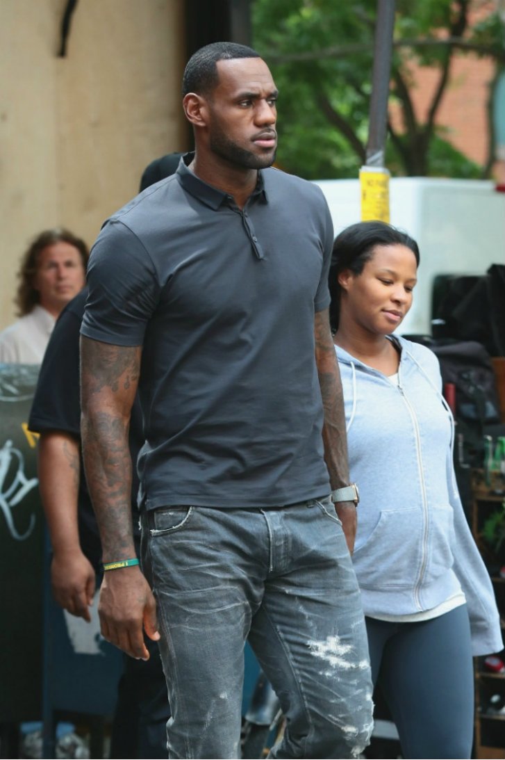 LeBron James (6'8") and Savannah Brinson (5'7")