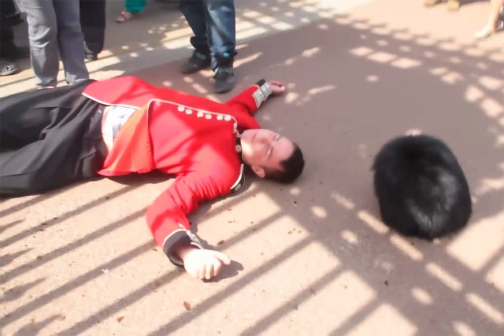 On the ground